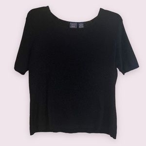 Vintage Laura Scott Woman Black Shirt Top 1X